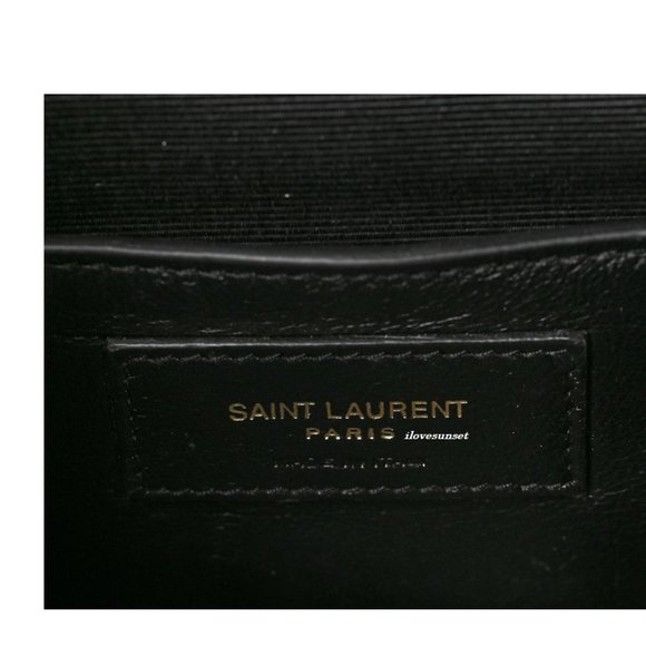 {SAINT LAURENT} YSL Grain De Poudre Tri-Quilt Small College Monogram Satchel - Picture 5 of 10